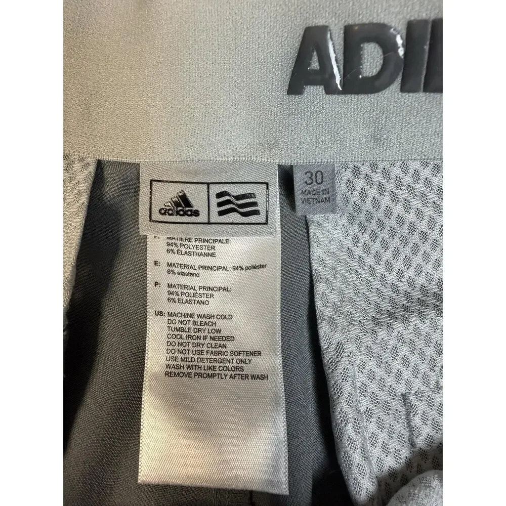 Adidas Golf Shorts Mens 30 Gray Polyester Spandex Microfiber 11 Inseam